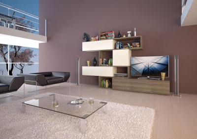 Гостиная Rovenna с глянцевыми фасадами